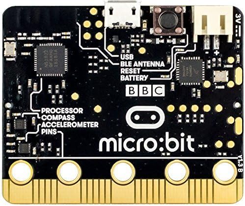 PRE Booking Bbc Micro Bit Go - a black rectangular microcontroller board featuring a micro-USB port, a reset button, a battery connector, and gold-plated pins.