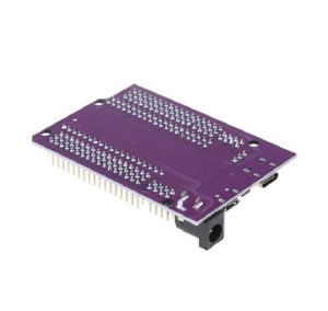 Pre Order ESP32 38PIN Expansion Board - a purple circuit board with a DC power jack, a USB-C port, and two rows of pin headers.