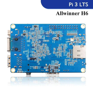 Pre Order Orange Pi 3 LTS Single Board Computer 2GB RAM AllWinner H6 8GB EMMC Development Board Computer Run Android9.0 Ubuntu Debian OS - a blue rectangular circuit board featuring visible ports, a microSD card slot, and various integrated components.