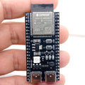 Pre Soldered ESP32-S3-DevKitC-1-N8R2 WROOM 1 Development Board 2.4G WiFi BT Module BLE5.0 - a black rectangular PCB held in a hand featuring an ESP32-S3 module, two buttons, and two USB ports.