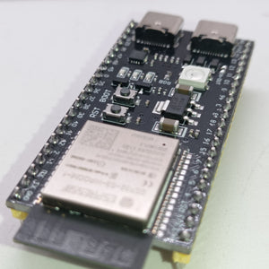 Pre Soldered ESP32-S3-DevKitC-1-N8R2 WROOM 1 Development Board 2.4G WiFi BT Module BLE5.0 - a black rectangular PCB with two USB ports, two buttons, an RGB LED, and a metal-shielded module.