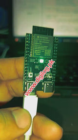 NANOESP32-C6 Development Board | ESP32-C6-WROOM-1-N4 | WiFi 6 + Zigbee + Thread | RISC-V 160MHz | 4MB Flash | Dual USB-C | RGB LED - product video, preview showing a green development board with a USB-C cable connected