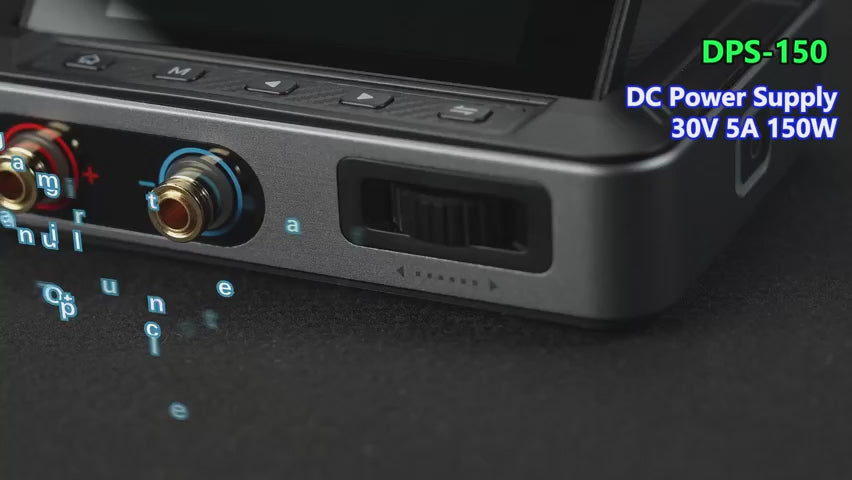 Fnirsi Dps-150 Programmable Mini Portable DC Power Supply 0-15V 0-10A 150W (digital Lab PSU) - product video, preview showing a close-up of a power supply unit with two terminals and a control dial