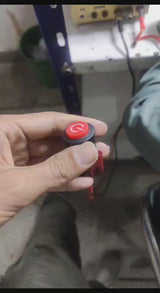 22mm Red LED Power Button Switch 12V Autolock Power Button Push Button On/off Switch Auto Replacement - product video, preview showing a hand holding a round red push button with a power symbol