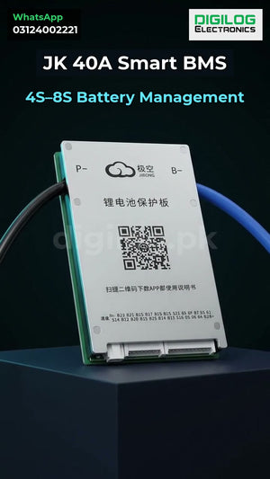 JK-BD4A8S4P 40A Smart BMS - 4S–8S, Bluetooth, 0.4A Active Balancing