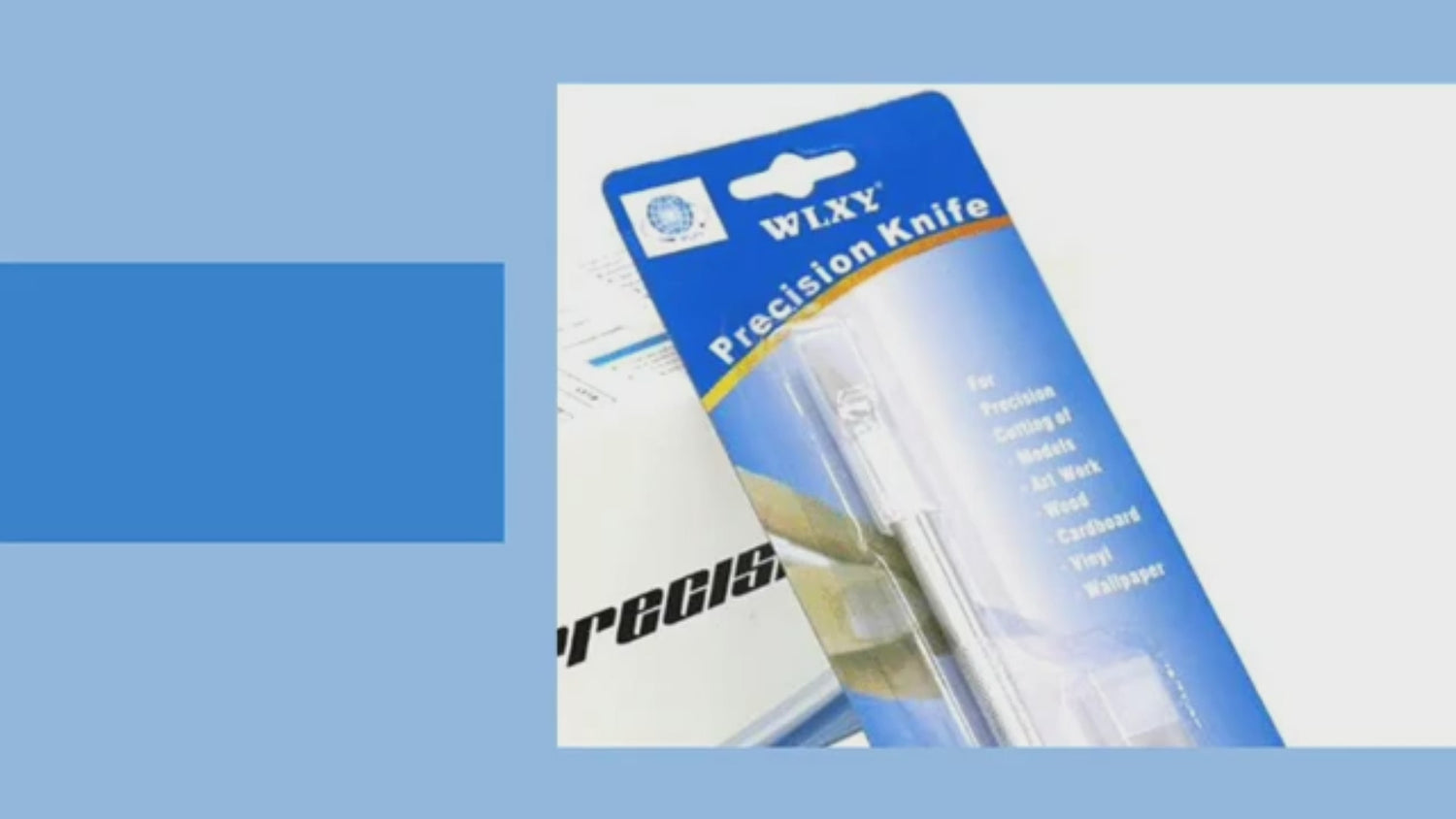 Wlxy Mobile Repairing Knife Set 6 Pcs Precision Art Hobby - product video, preview showing a precision knife in blue retail packaging