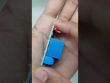 1 Channel Relay Module For Arduino - product video, preview showing blue relay module with a red led held in a hand