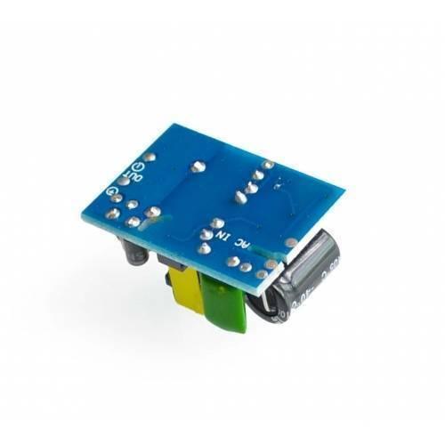 Professional PCB Mount 12V 400mA 4W AC-DC Step Down Isolated Switching Power Supply Module - shown from the top, featuring a blue circuit board with AC IN and OUT labels.