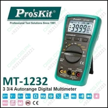Proskit Autorange Digital Multimeter Mt 1232 For Ac Dc