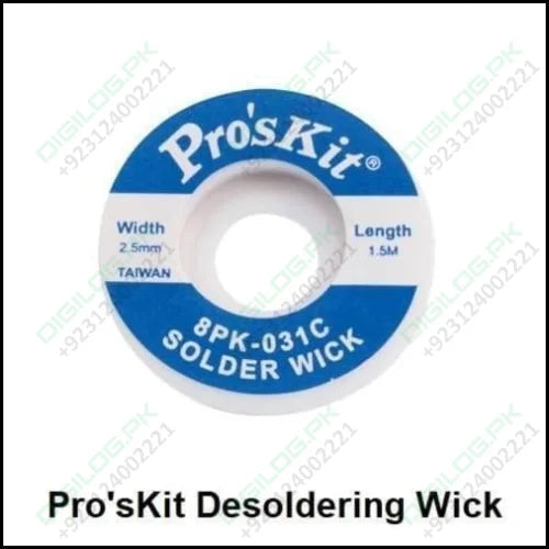 Proskit Desoldering Wire For Width 2.5mm 8pk031c 1.5m