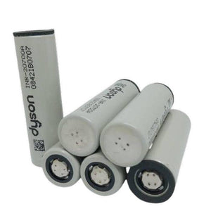Pull-out Original Lithium Ion Cell 3.7V 3000mAh Li Ion Battery Cell INR-20700A - five grey cylindrical lithium-ion battery cells stacked together.