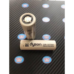 Pull-out Original Lithium Ion Cell 3.7V 3000mAh Li Ion Battery Cell INR-20700A - two beige cylindrical batteries with Dyson branding and text.
