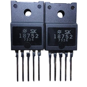 pullout SK18752 IC - two black, five-pin electronic integrated circuit components with white text reading "SK 18752 7326" printed on the front.