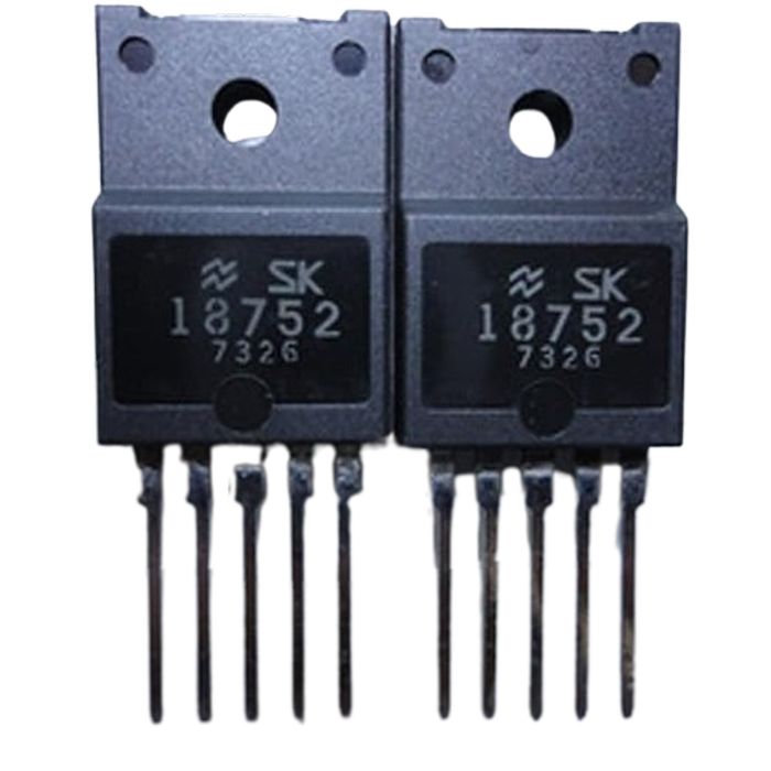 pullout SK18752 IC - two black, five-pin electronic integrated circuit components with white text reading "SK 18752 7326" printed on the front.
