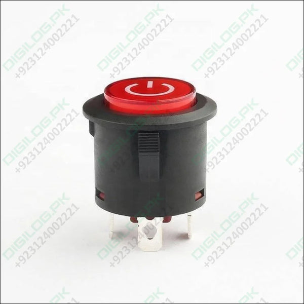 22mm Red Led Power Button Switch 12v Autolock Push On/off