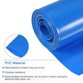 PVC Heat Shrink Blue Tube 1meter - shown as a coiled roll of blue PVC tubing with a circular inset highlighting the flat, flexible material.