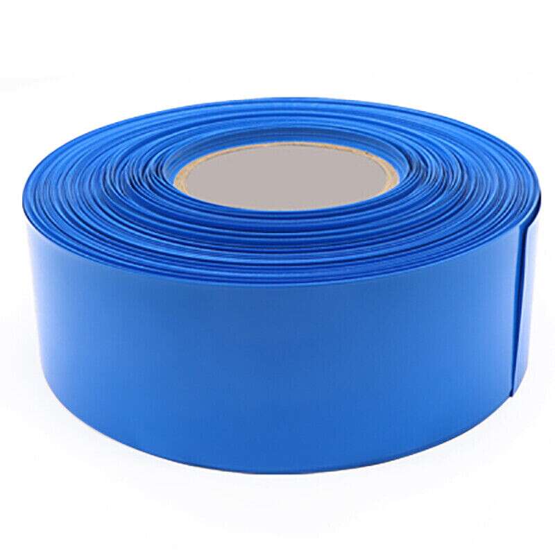 PVC Heat Shrink Blue Tube 1meter - a roll of blue, cylindrical heat shrink tubing shown from a high-angle perspective against a white background.