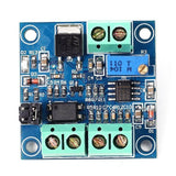 PWM to Voltage Converter Module 0%-100% to 0-10V for PLC MCU Digital to Analog Signal PWM Adjustabl Converter Power Module - a blue circuit board featuring a voltage regulator, a potentiometer, screw terminals, and an integrated circuit chip.