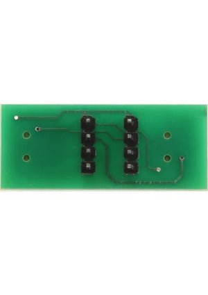QFN8 WSON8MLF8MLP8DFN8 to DIP8 Universal Two-in-one SocketAdapter for Both 6x5MM and 8x6MM Chips - a green rectangular circuit board with two rows of four black pins.