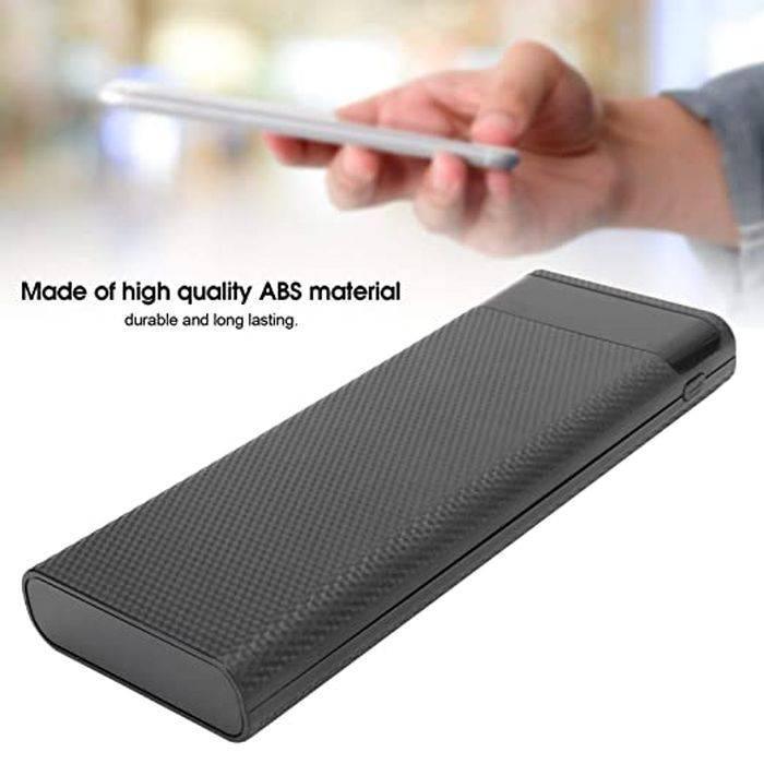 Quick Charging Qc 3.0 Fast Charging DIY Power Bank 8x18650 Portable USB Port Power Bank - a black rectangular portable power bank with a textured surface, held below a hand.
