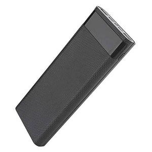 Quick Charging Qc 3.0 Fast Charging DIY Power Bank 8x18650 Portable USB Port Power Bank - a black, rectangular portable power bank case with a glossy top display and multiple ports.