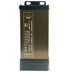 Rainproof Power Supply 12V 200W Outdoor SMPS For LED Landscape Lighting - a rectangular, metallic-bronze outdoor SMPS unit with a black top mounting bracket and a black bottom terminal cover.