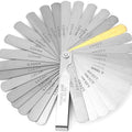 Rangefinder Feeler Gauge 0.04–0.88mm 32 Blades | Metric Valve Thickness Gauge - a silver metal fan-style tool with 32 individual blades marked with metric thickness measurements.