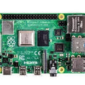 Raspberry Pi 4 1GB RAM - a green, rectangular circuit board featuring a GPIO header, Ethernet port, USB ports, HDMI ports, and a camera connector.