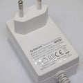 Raspberry Pi 5 27W USB-C PD Power Supply 5.1V 5A Adapter Pakistan - a white AC/DC adapter with a two-pin EU plug and an attached white power cable.