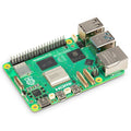 Raspberry Pi 5 4GB - at an angle, showing the 40-pin GPIO header, four USB ports, Ethernet jack, twin micro-HDMI outputs, USB-C input and PCIe connector.