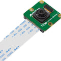 Raspberry Pi Camera Module 3, 12MP IMX708 66°(H) Fixed Focus Pi Camera V3, Compatible with Raspberry Pi 5/4B/3B+, Zero - a green circuit board with a central black lens and a white ribbon cable attached, viewed from above.