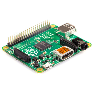Raspberry Pi Model A+ V1.1 – Compact Single Board Computer with GPIO, HDMI, USB-digilog.pk - a green single-board computer featuring a GPIO header, USB port, HDMI port, and A/V jack on a white background.