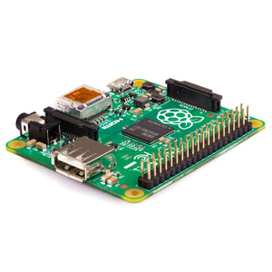 Raspberry Pi Model A+ V1.1 – Compact Single Board Computer with GPIO, HDMI, USB-digilog.pk - a green circuit board featuring a GPIO header, an HDMI port, a USB port, a display connector, and an audio jack.