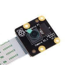 Raspberry Pi Noir 8MP Night Vision Camera Module V2 - a black square circuit board with a central lens and a flat white ribbon cable attached.