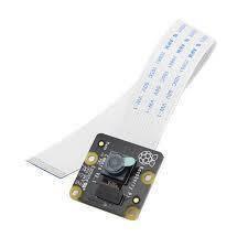 Raspberry Pi Noir 8MP Night Vision Camera Module V2 - a black square camera board with a lens and a white ribbon cable attached.