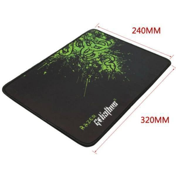 Razer Goliathus Gaming Mouse Pad Mice Mat Gamepad Mousepad For PC Computer Laptop Desktop - a rectangular black and green patterned mat shown from an elevated angle with 240mm and 320mm dimension markings.
