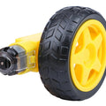 Rc Car Tt Gear Motor DC 3V-6V Robot Smart Robot Car Tyre Wheel Gear Motor Set DC 3-6V - a yellow gear motor attached to a black and yellow wheel.