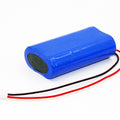 Rechargeable 1000mAh 7.4V Li-ion Battery Pack For Arduino Robots 18650 2s Lithium Battery Pack - a blue, oval-shaped battery pack with a red and black wire ending in a white connector.