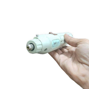 Rechargeable Drill Machine 5V DC Powered Mini Hand Held Used Condition - the light green cylindrical body, metal chuck, and top power switch.