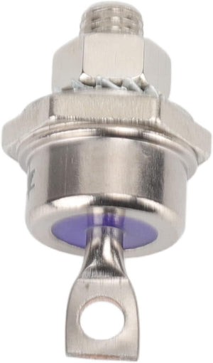Rectifier Diode 40HFR120 Iron Replacement Stable 40A Diode - a silver-toned metal stud-mount diode featuring a threaded base, a hexagonal nut, and a flat terminal lug with a circular hole.
