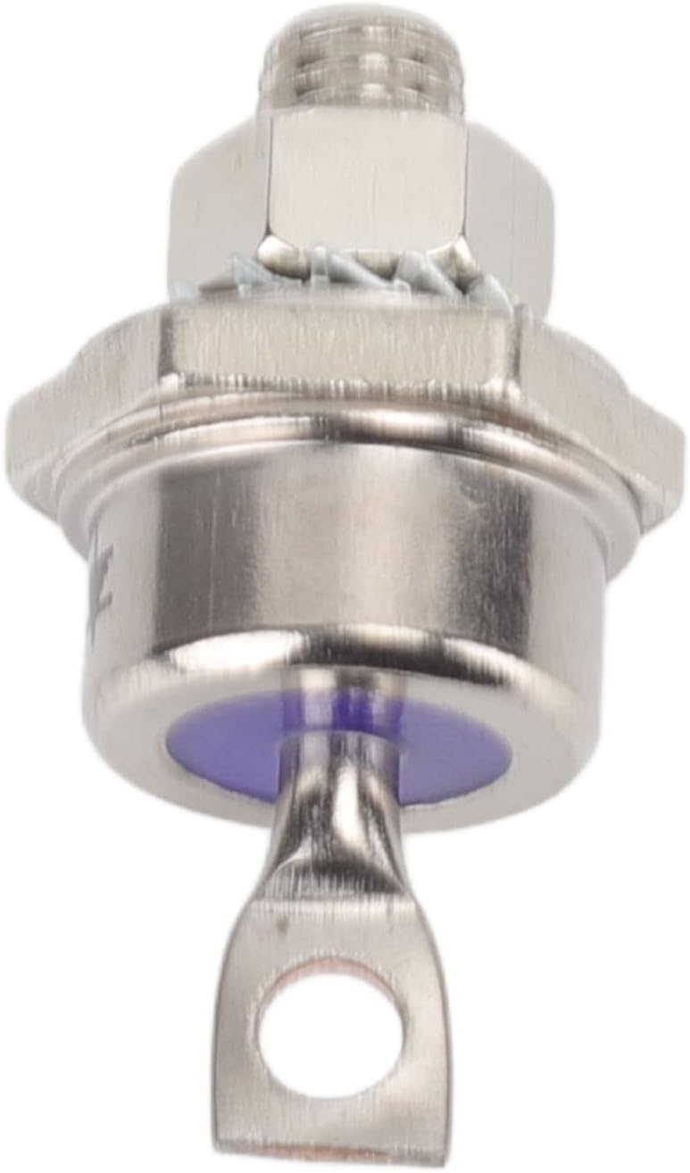 Rectifier Diode 40HFR120 Iron Replacement Stable 40A Diode - a silver-toned metal stud-mount diode featuring a threaded base, a hexagonal nut, and a flat terminal lug with a circular hole.