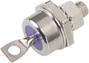 Rectifier Diode 40HFR120 Iron Replacement Stable 40A Diode - a silver-toned metal stud-mount diode with a purple insulator base and a flat, hole-punched terminal lug.