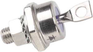 Rectifier Diode 40HFR120 Iron Replacement Stable 40A Diode - a silver-colored stud-mount diode with a threaded base, a hexagonal nut, and a single metal terminal lug with a hole.