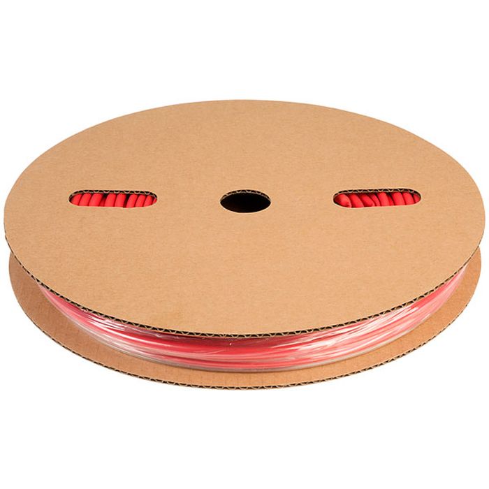 Red 6mm heat sleeves - shown as a continuous red tube coiled on a round cardboard spool.