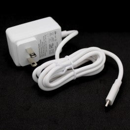 REFURBISHED 5V 3A /4A/5A Power Supply For Raspberry Pi 4 Model B 1GB 2GB 4GB Raspberry Pi 4 + Type C Cable - a white wall adapter with a two-prong plug and an attached white USB-C charging cable.
