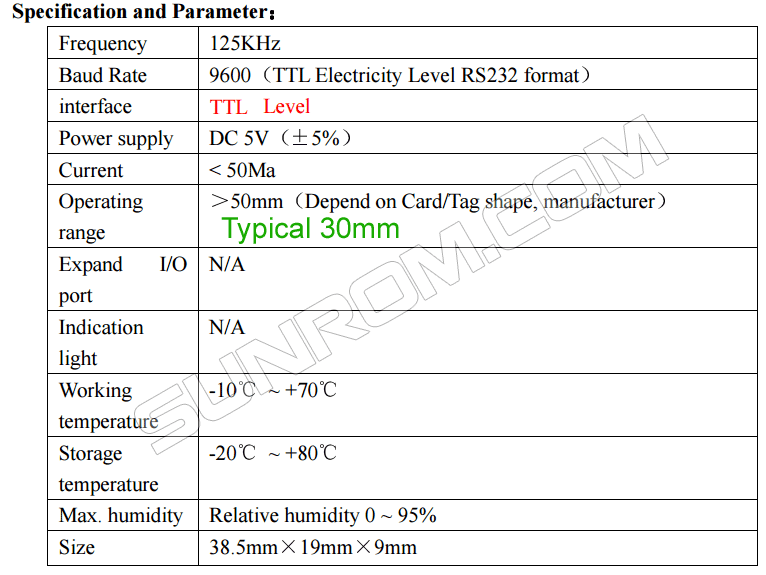 Rdm6300 Rfid Card Reader Module In Pakistan