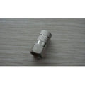 RG7 Twist On Ad-0007 - a silver-coloured metal coaxial connector featuring a hexagonal base and a textured, knurled cylindrical end.