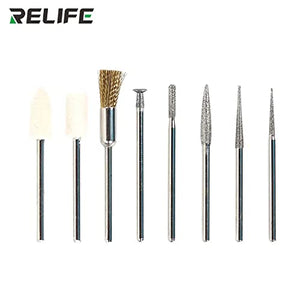 RL-068C Speed Adjustable Engraver Electric Grinding Polishing Pen Price - seven various grinding and polishing bits on metal shafts.