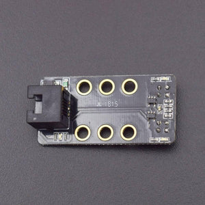 Robobloq Line Follower Sensor With RJ11 Connecting Wire - a black rectangular circuit board with six mounting holes and an RJ11 connector port on the left side.