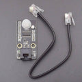 Robobloq PIR Motion Sensor With RJ11 Connecting Wire - a black rectangular sensor module with a white dome, an RJ11 port, and a black RJ11 cable.